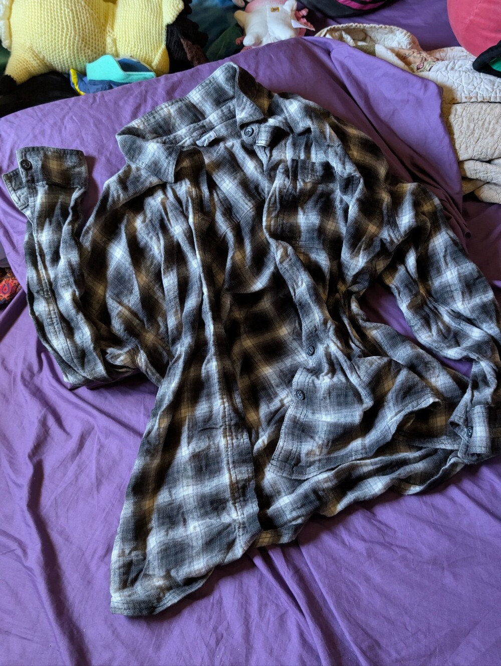 GARAGE Grunge Punk Boyfriend Plaid Long sleeve